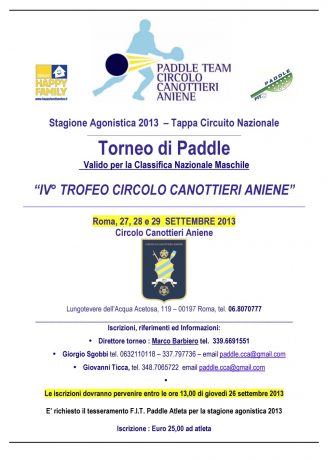 locandina IV trofeo CCA settembre 2013 tassa corretta